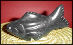 inuit basket fish carving art