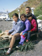 Eskimos, Sledge and Whale Bones at Yanrakino Village, Chukchi Peninsula, Russian Far East, Russia